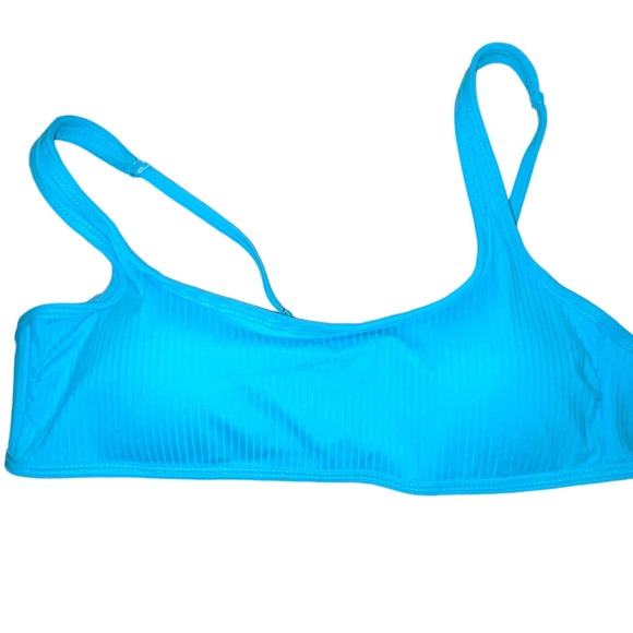 California Waves Juniors' Bralette Bikini Top, Sweet Turquoise large - Picture 1 of 5